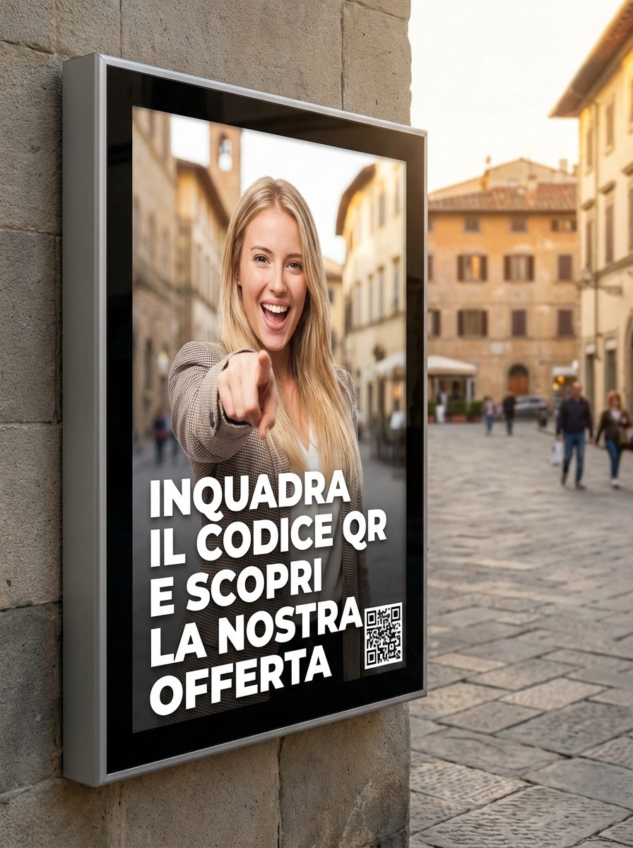 Cartellonistica digitale con QR code